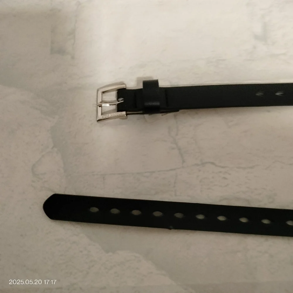 Steve Madden Sz Large Women's Black Belt Perforated Man Made Material Retro Work